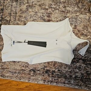 House Of Harlow Cream Sleeveless Bodysuit